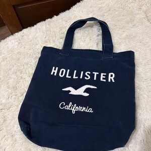 Hollister Dark Blue Canvas Tote